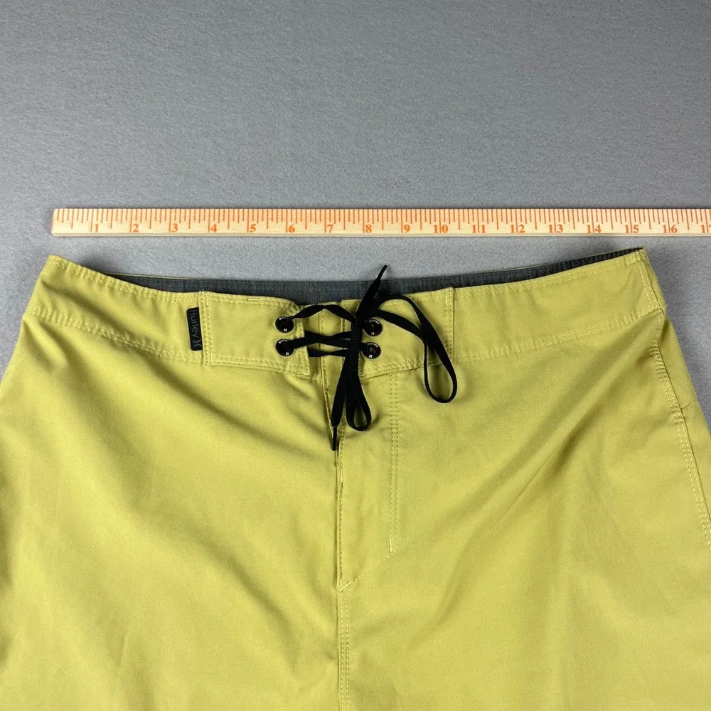 Hurley Phantom Board Shorts Mens 28 Yellow Green Chartreuse Stretch Swim Trunks